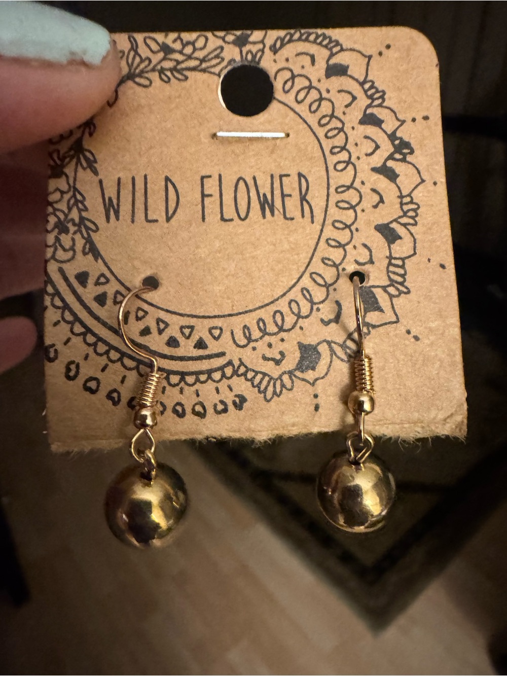 2 pairs of earrings!! BaubleBar Gold-Beige resin and small gold earrings